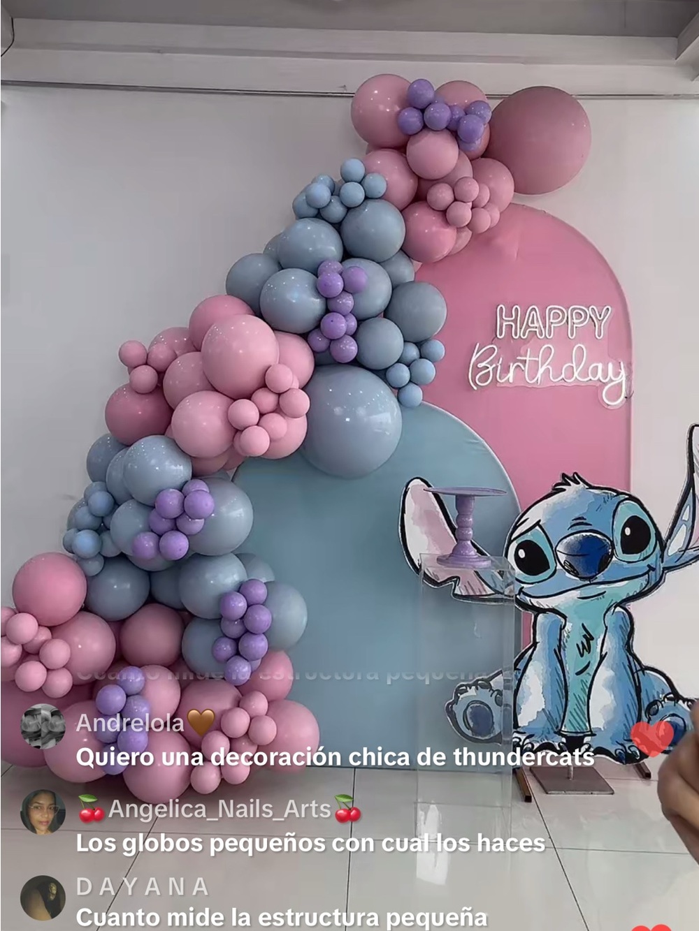Pastel Pink & Blue Birthday Balloon Garland - Party Backdrop